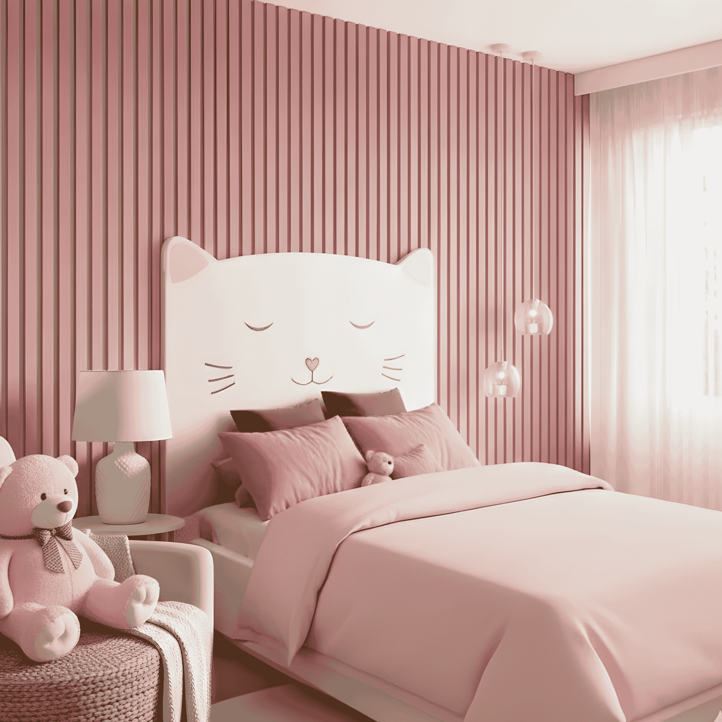 Painel Acústico Ripado Rosa